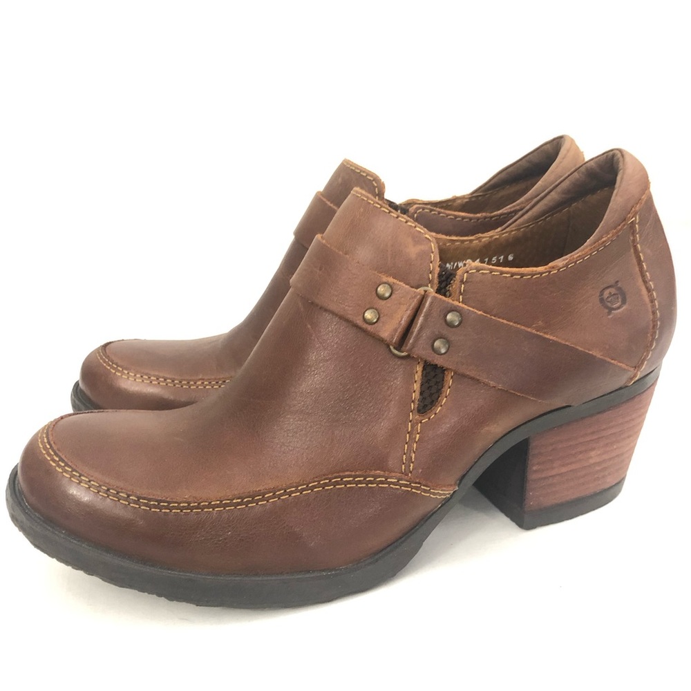 BORN l Sz 9.5 l Brown British Tan Leather Shoeties - Picture 4 of 14